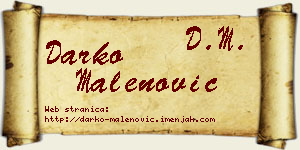 Darko Malenović vizit kartica